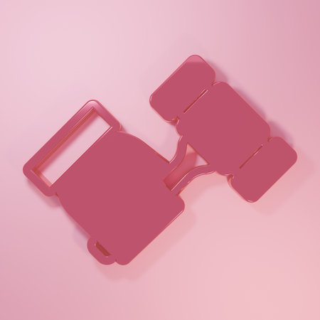 Pink Auction hammer icon isolated on pink background. Gavel - hammer of judge or auctioneer. Bidding process, deal done. Auction bidding. Minimalism concept. 3D render illustration.の写真素材
