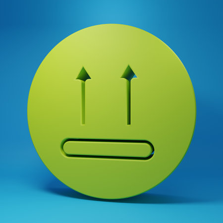 Green Washing under 90 degrees celsius icon isolated on blue background. Temperature wash. Minimalism concept. 3D render illustration.の写真素材