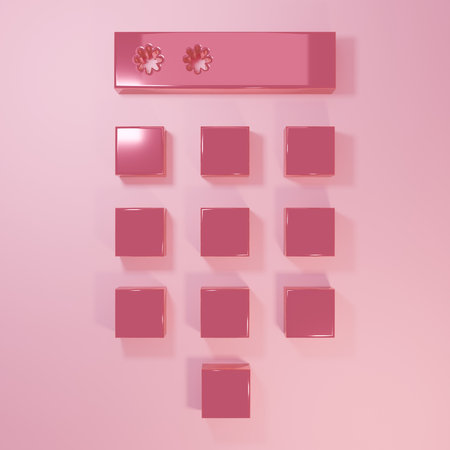 Pink Password protection and safety access icon isolated on pink background. Security, safety,...