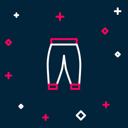 Line Pants icon isolated on blue background. Trousers sign. Colorful outline concept. Vector.のイラスト素材