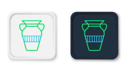 Line Egyptian vase icon isolated on white background. Symbol of ancient Egypt. Colorful outline concept. Vector.のイラスト素材