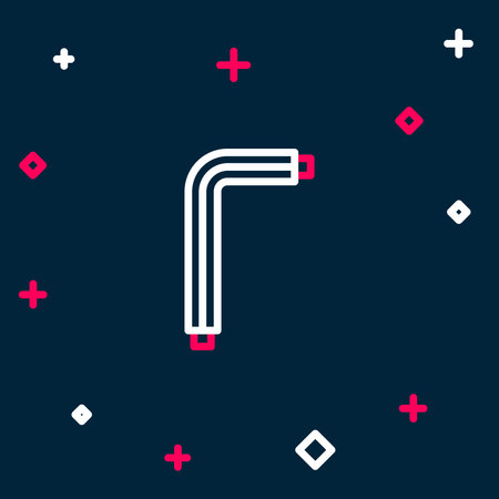Line Tool allen keys icon isolated on blue background. Colorful outline concept. Vector.のイラスト素材