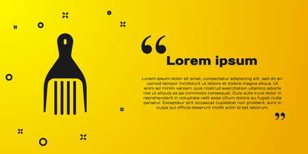 Black Barrette icon isolated on yellow background. Vector.のイラスト素材