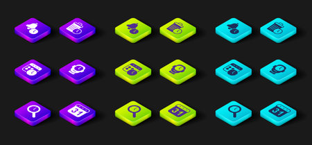 Set Magnifying glass with clock Calendar and Clock Waste of time and Alarm icon. Vector.のイラスト素材