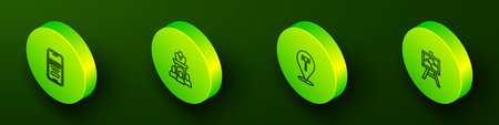 Set Isometric line Online auction Auction jewelry sale hammer and painting icon. Vector.のイラスト素材