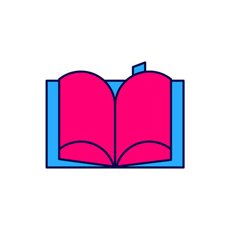 Filled outline Open book icon isolated on white background. Vector.のイラスト素材