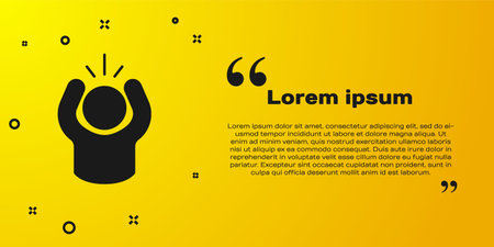 Black Anger icon isolated on yellow background. Anger, rage, screaming concept. Vector.のイラスト素材