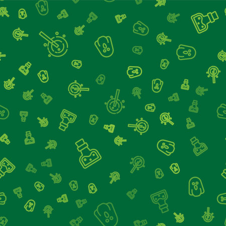 Set line Magic wand Bottle with potion and Ghost on seamless pattern. Vector.のイラスト素材