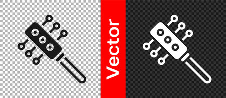 Black Hairbrush icon isolated on transparent background. Comb hair sign. Barber symbol. Vector.のイラスト素材