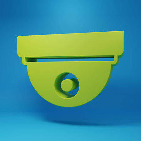Green Motion sensor icon isolated on blue background. Minimalism concept. 3D render illustration.