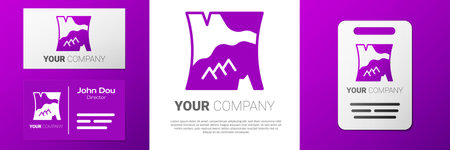 Logotype Folded map icon isolated on white background. Logo design template element. Vector.のイラスト素材