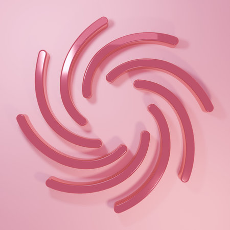 Pink Tornado icon isolated on pink background. Cyclone, whirlwind, storm funnel, hurricane wind or...