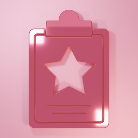 Pink USA Independence day icon isolated on pink background. 4th of July. United States of America country. Minimalism concept. 3D render illustration.の写真素材