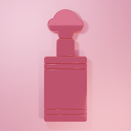 Pink Hand grenade icon isolated on pink background. Minimalism concept. 3D render illustration.の写真素材