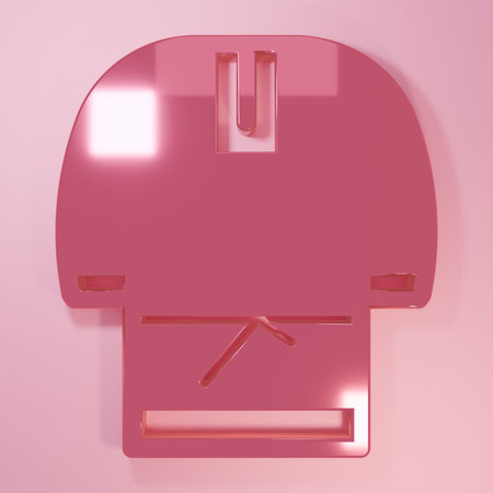 Pink Kosovorotka is a traditional Russian shirt icon isolated on pink background. Traditional national clothes. Minimalism concept. 3D render illustration.の写真素材