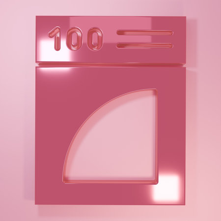Pink Coffee paper filter icon isolated on pink background. Minimalism concept. 3D render illustration.の写真素材