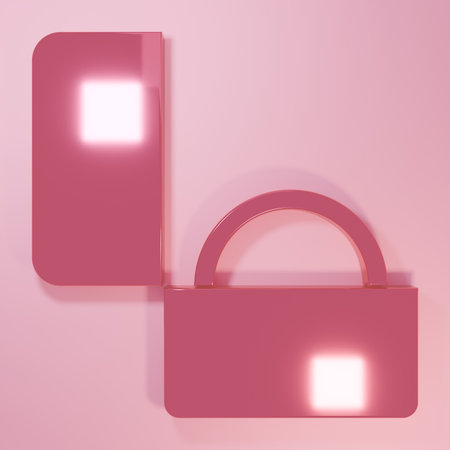 Pink Diamond engagement ring icon isolated on pink background. Minimalism concept. 3D render illustration.の写真素材