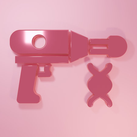 Pink transfer liquid icon isolated on pink background. Minimalism concept. 3D render illustration.の写真素材