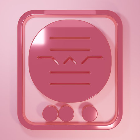 Pink Attitude indicator is an instrument used in an aircraft to inform the pilot of the orientation of the aircraft icon isolated on pink background. Minimalism concept. 3D render illustration.の写真素材