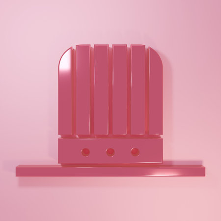 Pink Patriotic American top hat icon isolated on pink background. Uncle Sam hat. American independence hat day. Minimalism concept. 3D render illustration.の写真素材