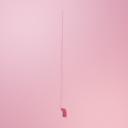 Pink Fire extinguisher icon isolated on pink background. Minimalism concept. 3D render illustration.の写真素材