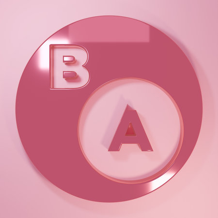 Pink Subsets, mathematics, a is subset of b icon isolated on pink background. Minimalism concept. 3D render illustration.の写真素材