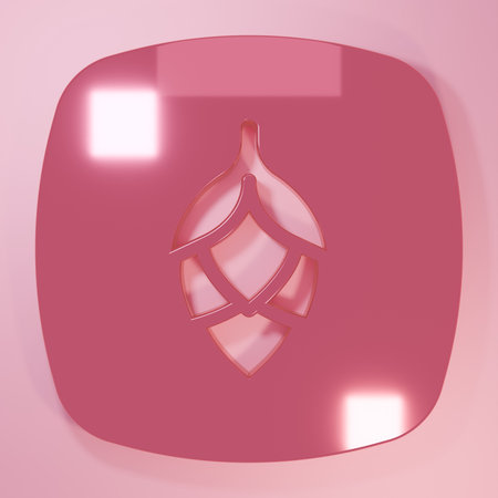 Pink Hop icon isolated on pink background. Minimalism concept. 3D render illustration.の写真素材