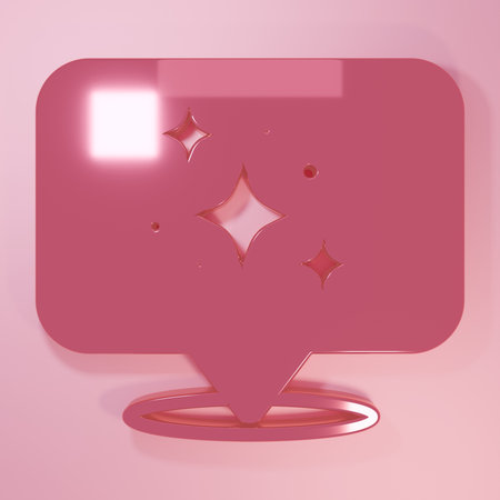 Pink Home cleaning service concept icon isolated on pink background. Building and house. Minimalism concept. 3D render illustration.の写真素材