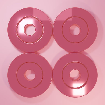 Pink Skateboard wheel icon isolated on pink background. Skate wheel Minimalism concept. 3D render illustration.の写真素材