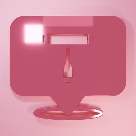 Pink Multi-Function All-In-One portable skate tool for skateboard, longboard, electric skateboard icon isolated on pink background. Minimalism concept. 3D render illustration.の写真素材