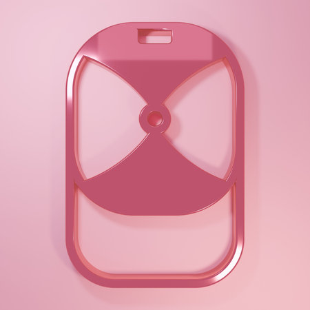 Pink cap icon isolated on pink background. Minimalism concept. 3D render illustration.の写真素材