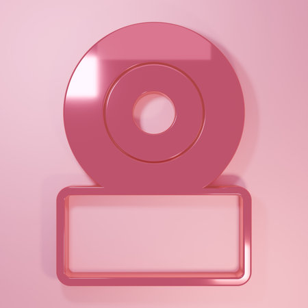 Pink Skateboard wheel icon isolated on pink background. Skate wheel Minimalism concept. 3D render illustration.の写真素材