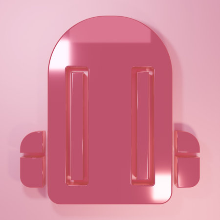 Pink School backpack icon isolated on pink background. Minimalism concept. 3D render illustration.の写真素材