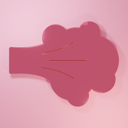 Pink spray icon isolated on pink background. Minimalism concept. 3D render illustration.の写真素材