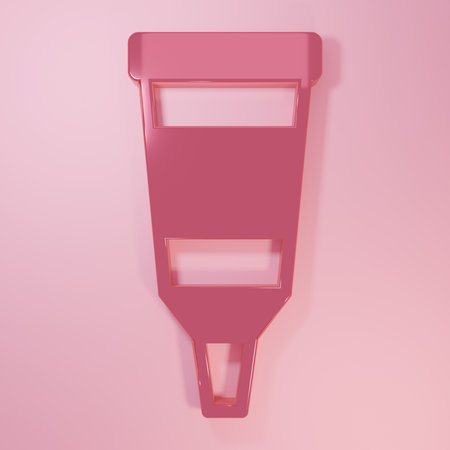 Pink Tube with paint palette icon isolated on pink background. Minimalism concept. 3D render illustration.の写真素材