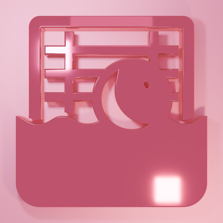 Pink Water polo icon isolated on pink background. Minimalism concept. 3D render illustration.の写真素材