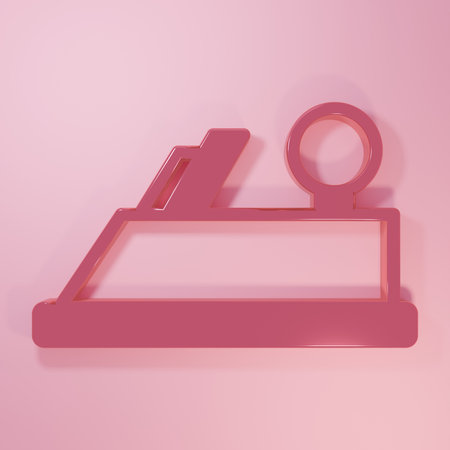 Pink icon isolated on pink background. Minimalism concept. 3D render illustration.の写真素材