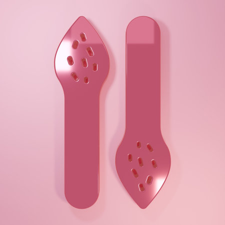 Pink Asparagus icon isolated on pink background. Vegetable for farm market menu. Healthy food. Minimalism concept. 3D render illustration.の写真素材