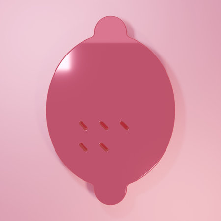Pink Lemon icon isolated on pink background. Minimalism concept. 3D render illustration.の写真素材