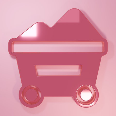 Pink growth increase icon isolated on pink background. Increasing revenue. Minimalism concept. 3D render illustration.の写真素材
