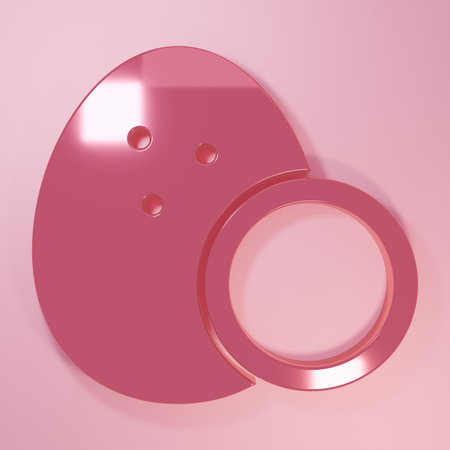 Pink Coconut icon isolated on pink background. Minimalism concept. 3D render illustration.の写真素材
