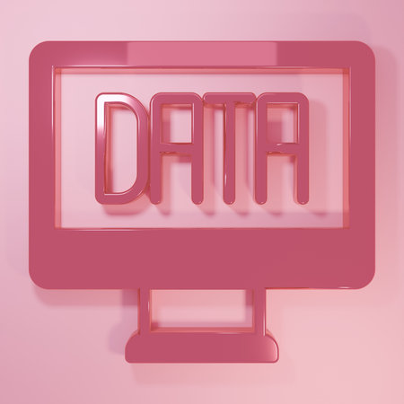 Pink Financial growth increase icon isolated on pink background. Increasing revenue. Minimalism concept. 3D render illustration.の写真素材