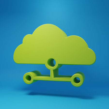 Green growth increase icon isolated on blue background. Increasing revenue. Minimalism concept. 3D render illustration.の写真素材