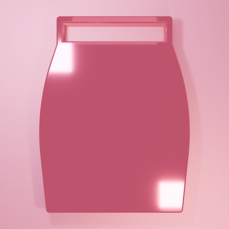 Pink Skirt icon isolated on pink background. Minimalism concept. 3D render illustration.の写真素材