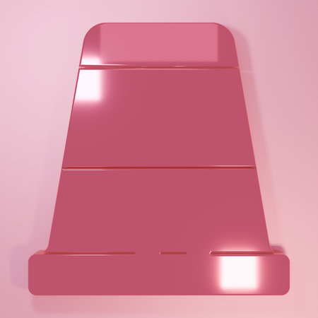 Pink Thimble for sewing icon isolated on pink background. Minimalism concept. 3D render illustration.の写真素材