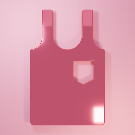 Pink Sleeveless icon isolated on pink background. Minimalism concept. 3D render illustration.の写真素材