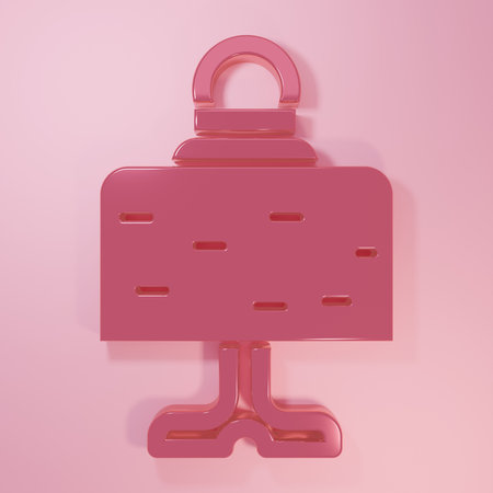 Pink Magic ball icon isolated on pink background. Crystal ball. Minimalism concept. 3D render illustration.の写真素材