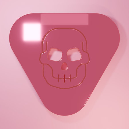Pink Guitar pick icon isolated on pink background. Minimalism concept. 3D render illustration.の写真素材