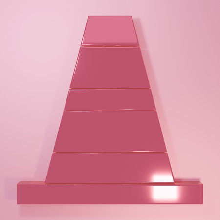 Pink Traffic cone icon isolated on pink background. Minimalism concept. 3D render illustration.の写真素材