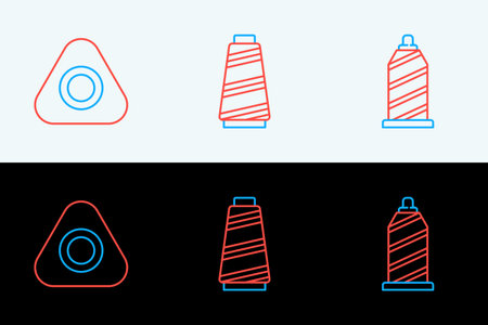 Set line Sewing thread, chalk and icon. Vector.のイラスト素材